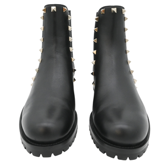 VALENTINO | Black Leather Rockstud Ankle Booties