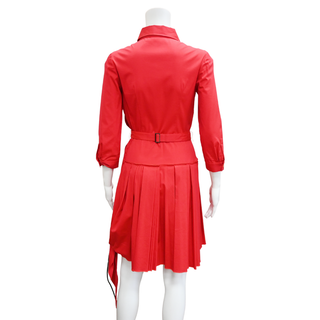 PRADA | Raspberry Cotton Blend Shirt Dress