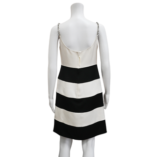 MARC JACOBS | Ivory & Black Striped Satin Dress
