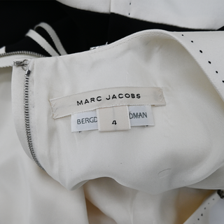 MARC JACOBS | Ivory & Black Striped Satin Dress