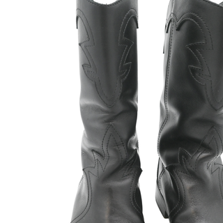 CHANEL | Black Leather CC Western Boots