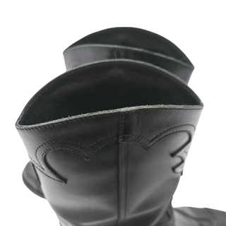 CHANEL | Black Leather CC Western Boots