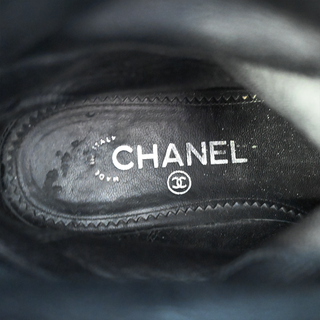 CHANEL | Black Leather CC Western Boots