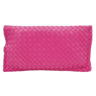 BOTTEGA VENETA | Pink Intrecciato Leather Clutch Bag