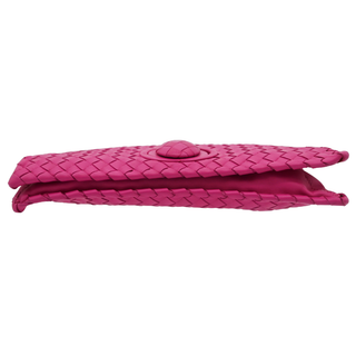BOTTEGA VENETA | Pink Intrecciato Leather Clutch Bag