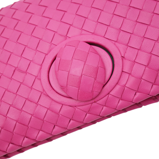 BOTTEGA VENETA | Pink Intrecciato Leather Clutch Bag