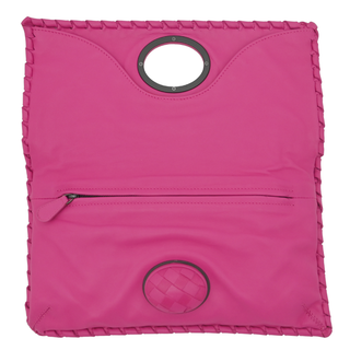 BOTTEGA VENETA | Pink Intrecciato Leather Clutch Bag