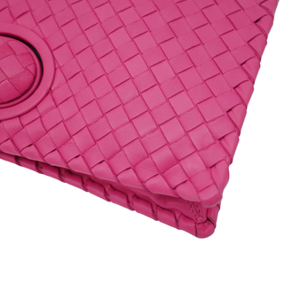 BOTTEGA VENETA | Pink Intrecciato Leather Clutch Bag