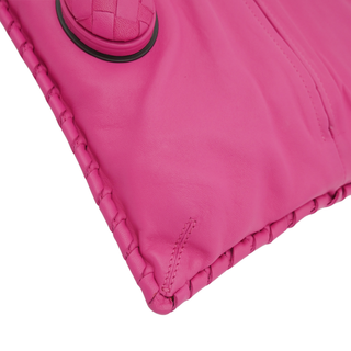 BOTTEGA VENETA | Pink Intrecciato Leather Clutch Bag