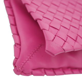 BOTTEGA VENETA | Pink Intrecciato Leather Clutch Bag