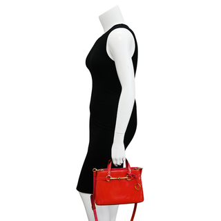 GUCCI | Bright Bit Red Patent Horsebit Satchel Bag