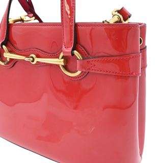 GUCCI | Bright Bit Red Patent Horsebit Satchel Bag