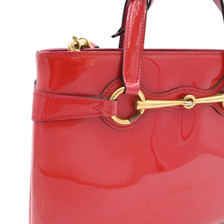 GUCCI | Bright Bit Red Patent Horsebit Satchel Bag