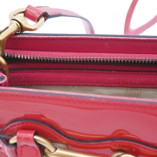 GUCCI | Bright Bit Red Patent Horsebit Satchel Bag