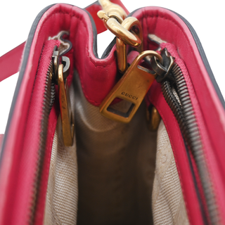 GUCCI | Bright Bit Red Patent Horsebit Satchel Bag