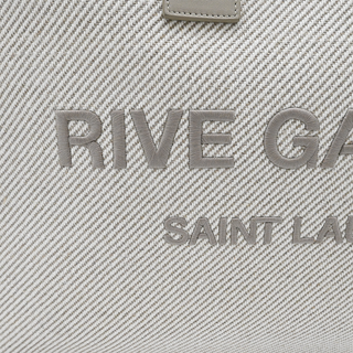 SAINT LAURENT | Beige Canvas Rive Gauche Tote Bag