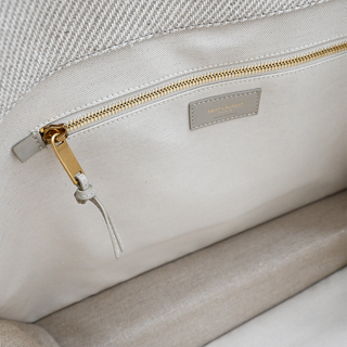 SAINT LAURENT | Beige Canvas Rive Gauche Tote Bag