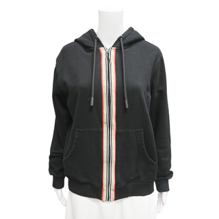 BURBERRY | Black Icon Stripe Lexington Zip Hoodie