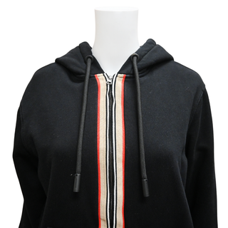 BURBERRY | Black Icon Stripe Lexington Zip Hoodie
