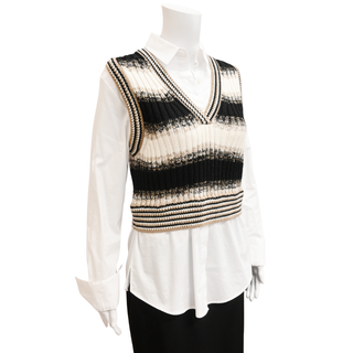 VERONICA BEARD | Spear Mixed-Media Sweater Vest Top