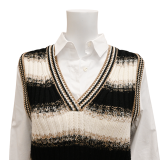 VERONICA BEARD | Spear Mixed-Media Sweater Vest Top