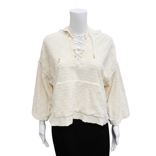 CELINE | Cream Triomphe Terrycloth Hoodie