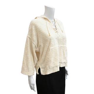 CELINE | Cream Triomphe Terrycloth Hoodie