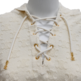 CELINE | Cream Triomphe Terrycloth Hoodie