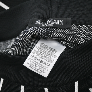 BALMAIN | Black & White Striped Knit Pants