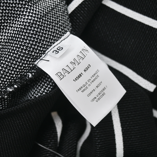 BALMAIN | Black & White Striped Knit Pants
