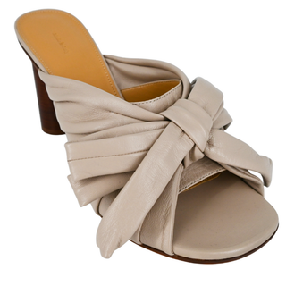 JW ANDERSON | Taupe Bow Leather Heeled Mules