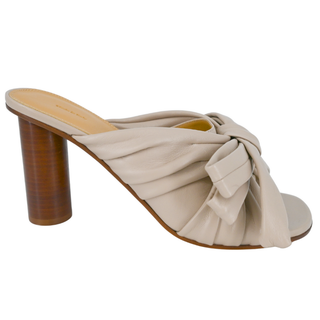 JW ANDERSON | Taupe Bow Leather Heeled Mules