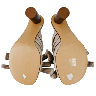 JW ANDERSON | Taupe Bow Leather Heeled Mules