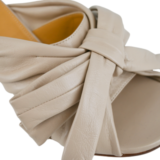 JW ANDERSON | Taupe Bow Leather Heeled Mules