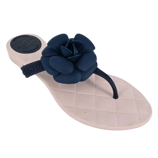 CHANEL | Camelia Rubber Thong Sandals