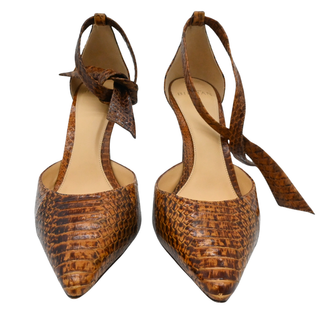 ALEXANDRE BIRMAN | Clarita Ankle-Wrap Snakeskin Heels