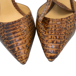 ALEXANDRE BIRMAN | Clarita Ankle-Wrap Snakeskin Heels