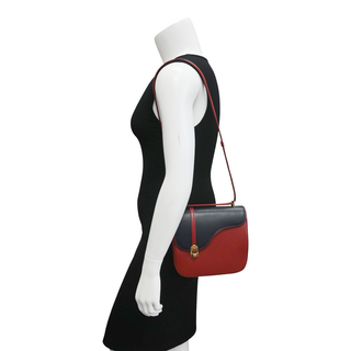 GUCCI | Equestrian Two-Tone Leather Shoulder Bag