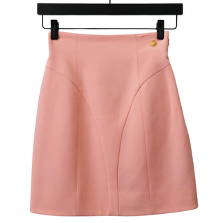 BALMAIN | Salmon Pink Crepe Mini Skirt