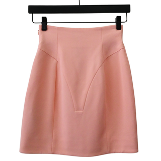 BALMAIN | Salmon Pink Crepe Mini Skirt