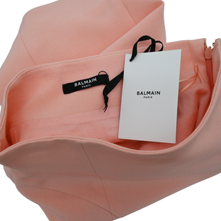 BALMAIN | Salmon Pink Crepe Mini Skirt