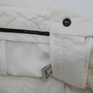 BRUNELLO CUCINELLI | White Denim Slim Leg Jeans