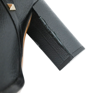 VALENTINO | Rockstud Strap Black Leather Booties