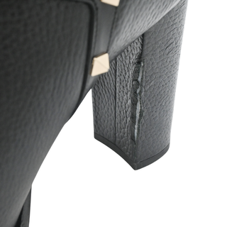 VALENTINO | Rockstud Strap Black Leather Booties