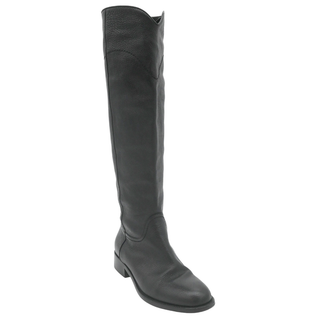 CHANEL | CC Black Leather Riding Boots