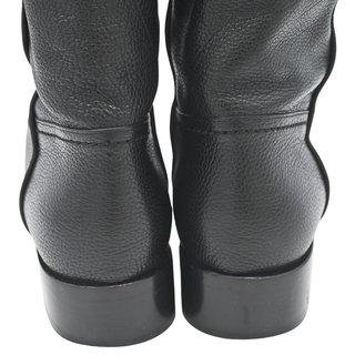 CHANEL | CC Black Leather Riding Boots