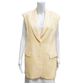 SABINA MUSAYEV | Rian Pastel Yellow Paisley Jacquard Vest