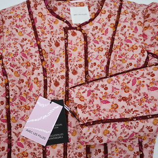 AVEC LES FILLES | Floral Quilted Cropped Jacket