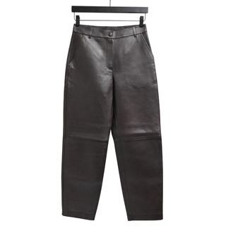 MASSIMO DUTTI | Brown Leather Trousers