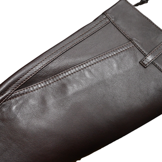 MASSIMO DUTTI | Brown Leather Trousers